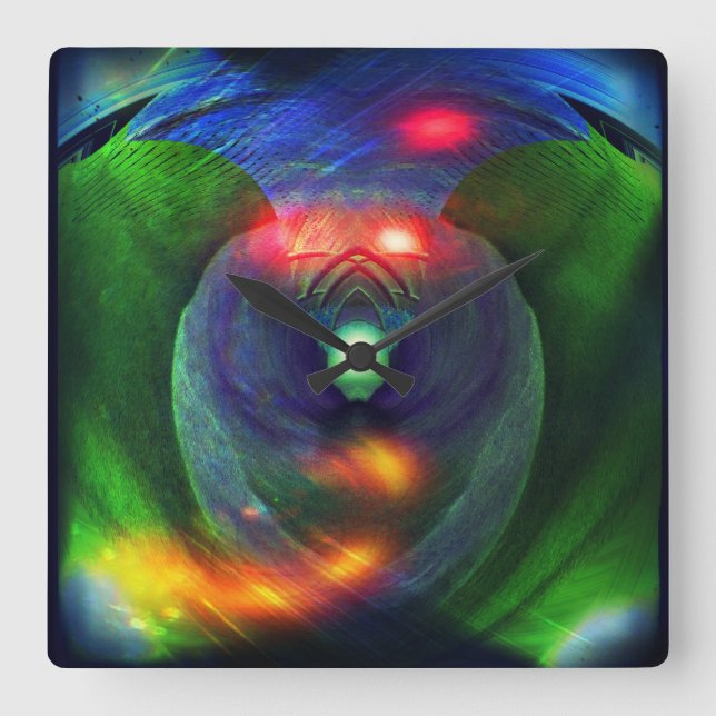 Space Wars/Bird Of Prey Abstract Clock (Front)