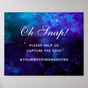Space wedding. Night stars. Navy instagram hashtag Poster
