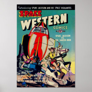 'Space Western' from Golden Age Comic Art Poster