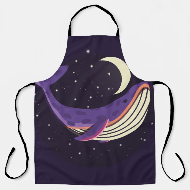 Space whale: colourful illustrated portrait. apron (Front)