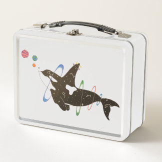 Space whale metal lunch box