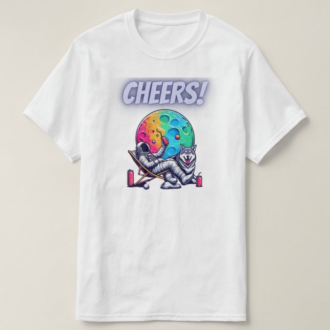 space with wolf T-Shirt (Design Front)