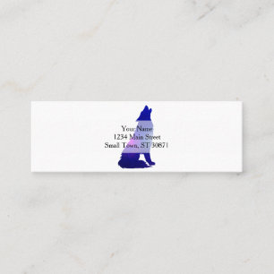 Space Wolf howling - Choose background color Mini Business Card