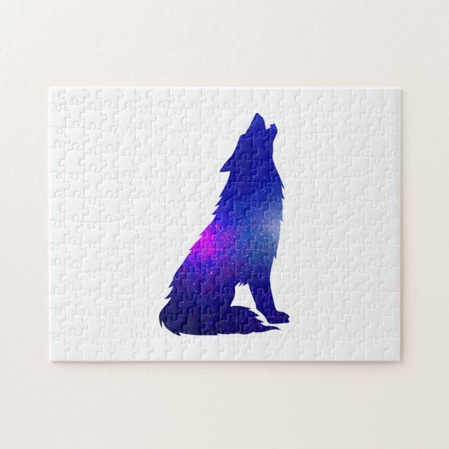 Space Wolf howling - Choose background colour Jigsaw Puzzle (Horizontal)