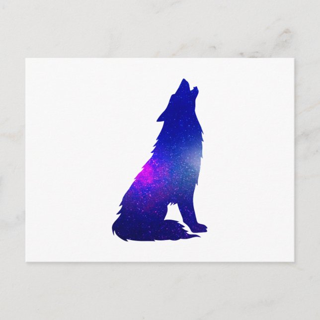 Space Wolf howling - Choose background colour Postcard (Front)