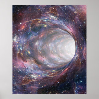 Space Wormhole Nebula Optical Illusion Poster