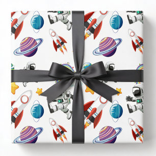 Space Wrapping Paper, Astronaut Gift Wrap