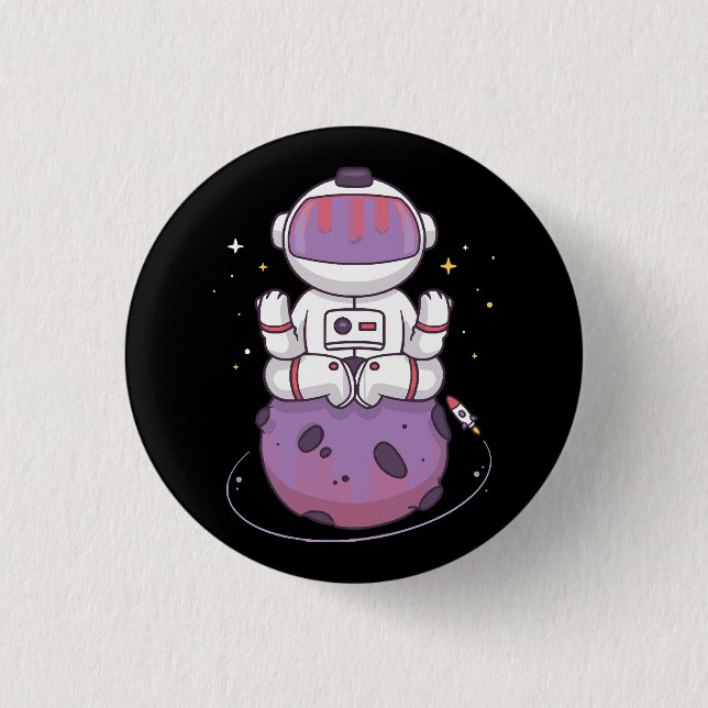 Space Yoga  3 Cm Round Badge (Front)