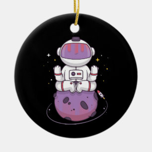 Space Yoga Ceramic Ornament