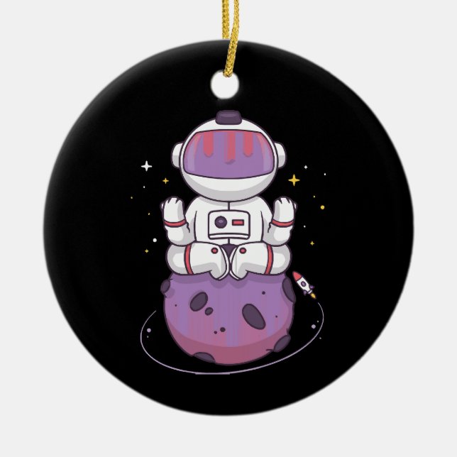 Space Yoga  Ceramic Ornament (Front)