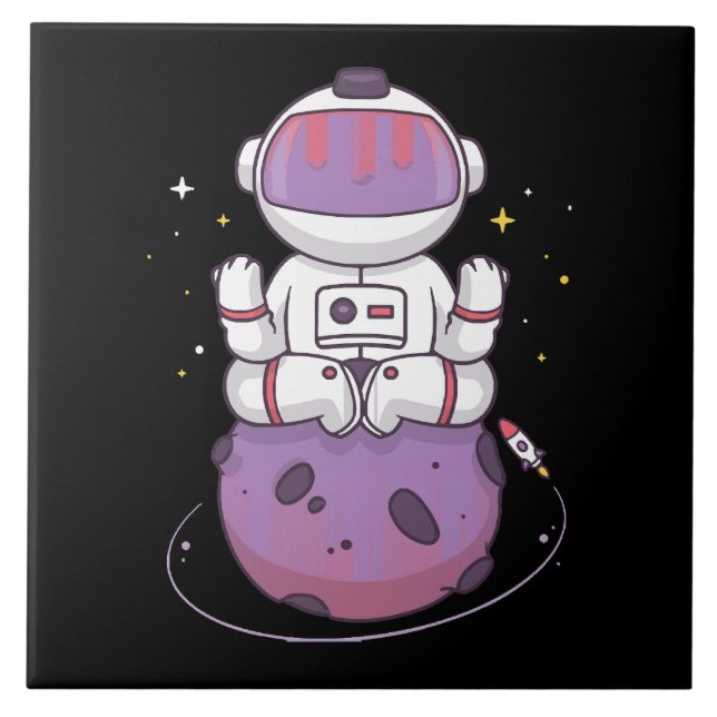 Space Yoga  Ceramic Tile (Front)