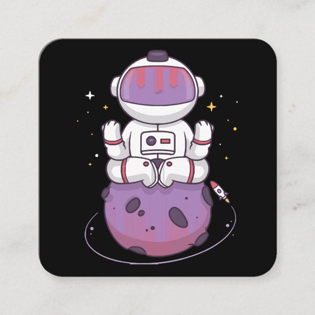 Space Yoga  Square Business Card (Front)