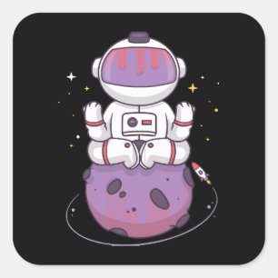 Space Yoga Square Sticker