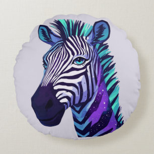 Space Zebra Round Cushion