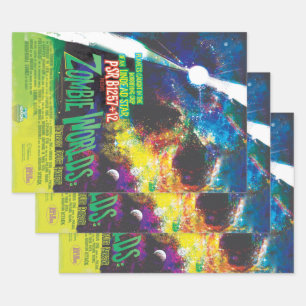 Space Zombie Alien Worlds Galaxy of Horrors Wrapping Paper Sheet