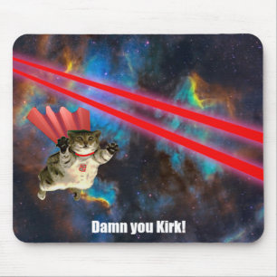 Spacecat Evading Phasers Mouse Pad
