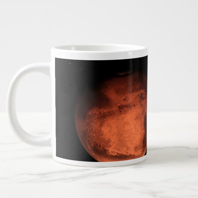 Spacecraft Carrying The Perseverance Rover Large Coffee Mug (Left)