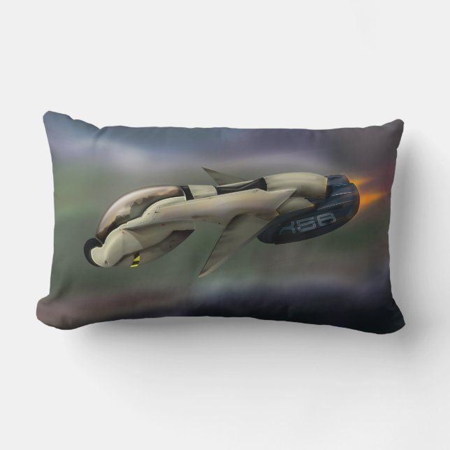 Spacecraft flying through a planet lumbar cushion (Front)