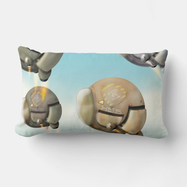 Spacecraft flying through a planet lumbar cushion (Front)