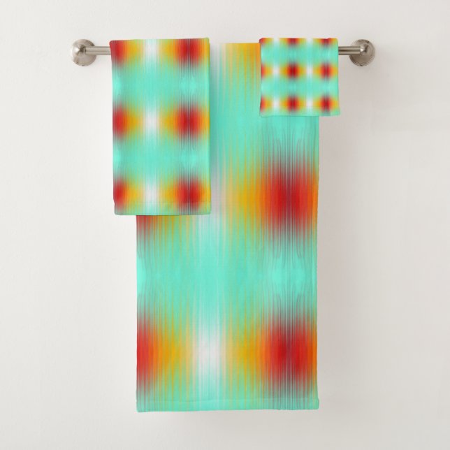 Spacecraft Reentry Plasma Field Colours Abstract  Bath Towel Set (Insitu)