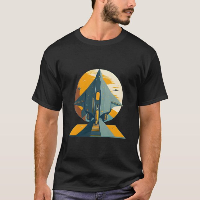 Spacecraft Spaceship Science Fiction T-Shirt (Front)