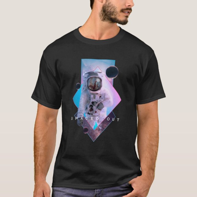 Spaced Out Astronaut Aesthetic Vaporwave Outer Spa T-Shirt (Front)