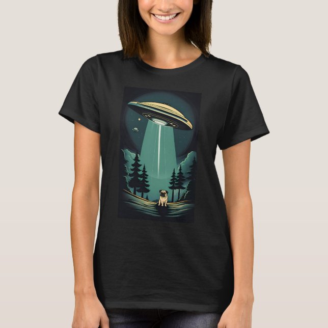 Spaced Out Pug T-Shirt (Front)