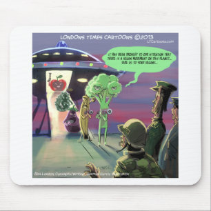 Spaced Out Vegan Funny Mouse Pad
