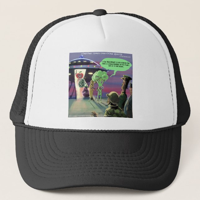 Spaced Out Vegan Funny Trucker Hat (Front)