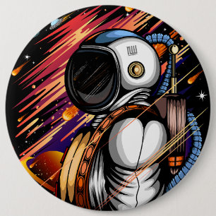 Spaceman 6 Cm Round Badge