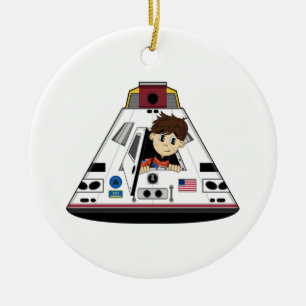 Spaceman and Capsule Ornament