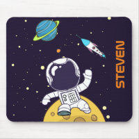 Spaceman Astronaut Floating in Outer Space