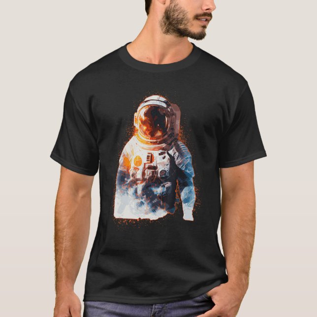 Spaceman Astronaut Galaxy Astronomy Sci Fi Fan T-Shirt (Front)