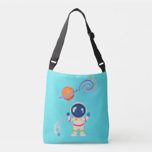 Spaceman cartoon adventures. crossbody bag