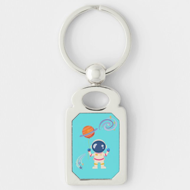 Spaceman cartoon adventures. key ring (Front)