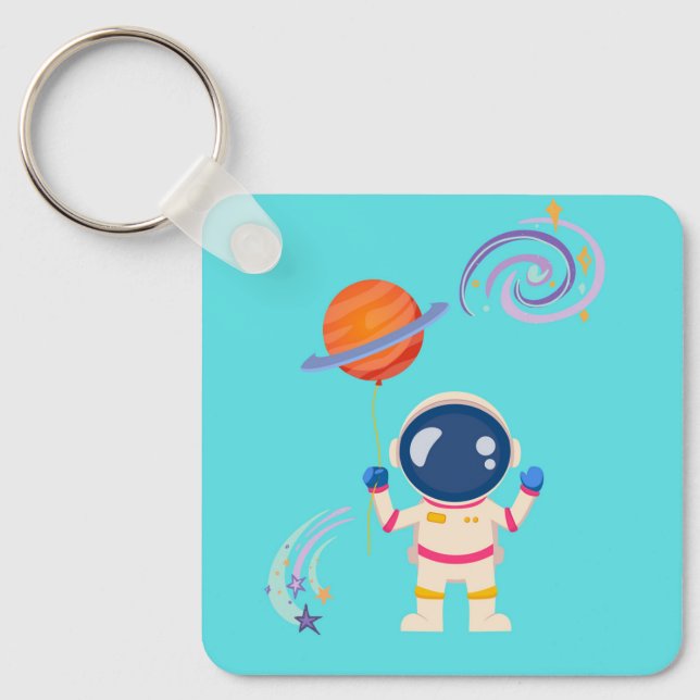 Spaceman cartoon adventures. key ring (Front)