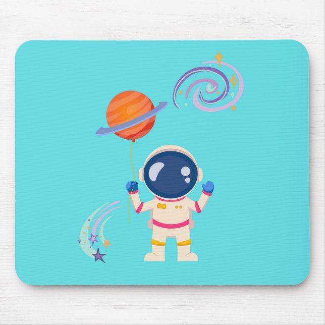Spaceman cartoon adventures. mouse pad (Front)
