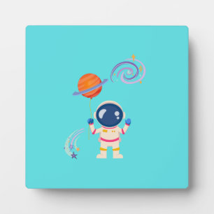 Spaceman cartoon adventures. plaque