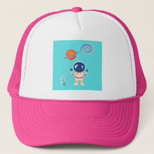 Spaceman cartoon adventures. trucker hat