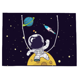Spaceman Exploring Outer Space Large Gift Bag
