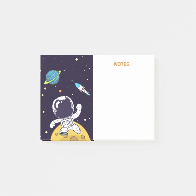 Spaceman Exploring Outer Space Post-it Notes (Front)