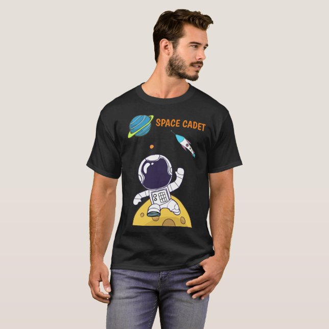 Spaceman Exploring Outer Space Space Cadet T-Shirt (Front Full)