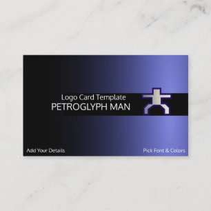 Spaceman or art Petroglyph Man Logo Business Card