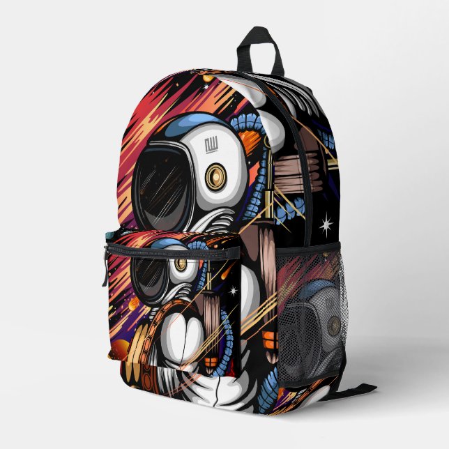Spaceman Printed Backpack (Back Corner Right)