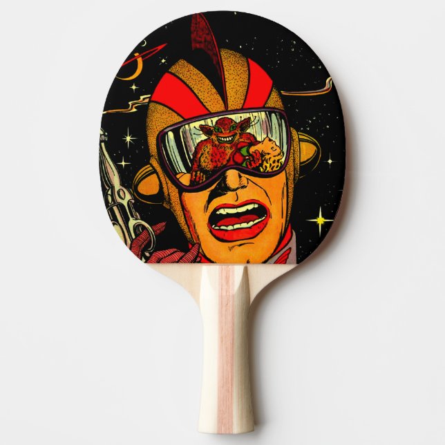 Spaceman Sci-Fi  Comic Ping Pong Paddle (Front)