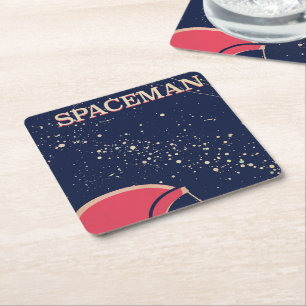 Spaceman Square Paper Coaster