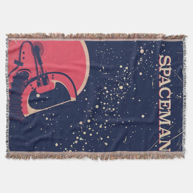 Spaceman Throw Blanket (Front)