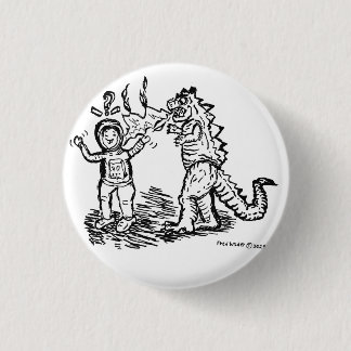 Spaceman versus Dinosaur the 3 Cm Round Badge