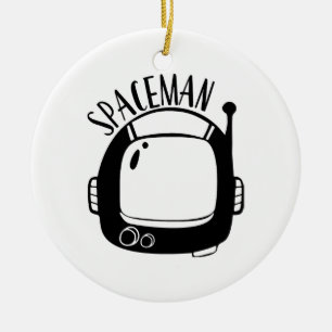 Spaceman Vintage Ceramic Ornament