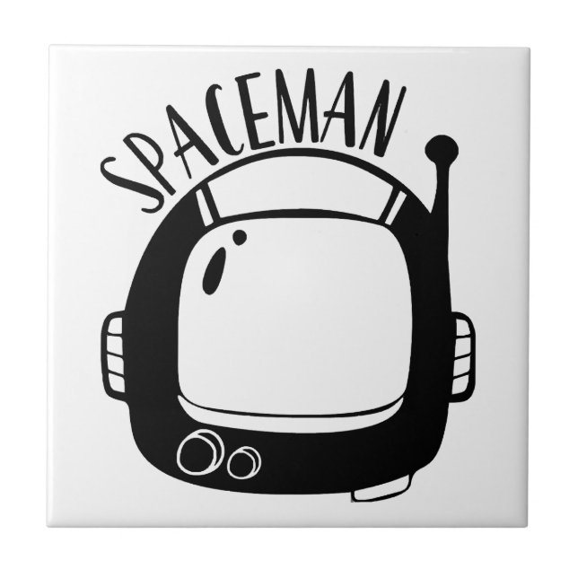 Spaceman Vintage Ceramic Tile (Front)